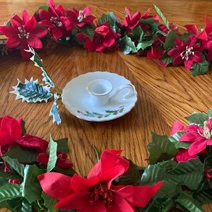 Beacon Hill Porcelain Christmas Holly Candle Holder